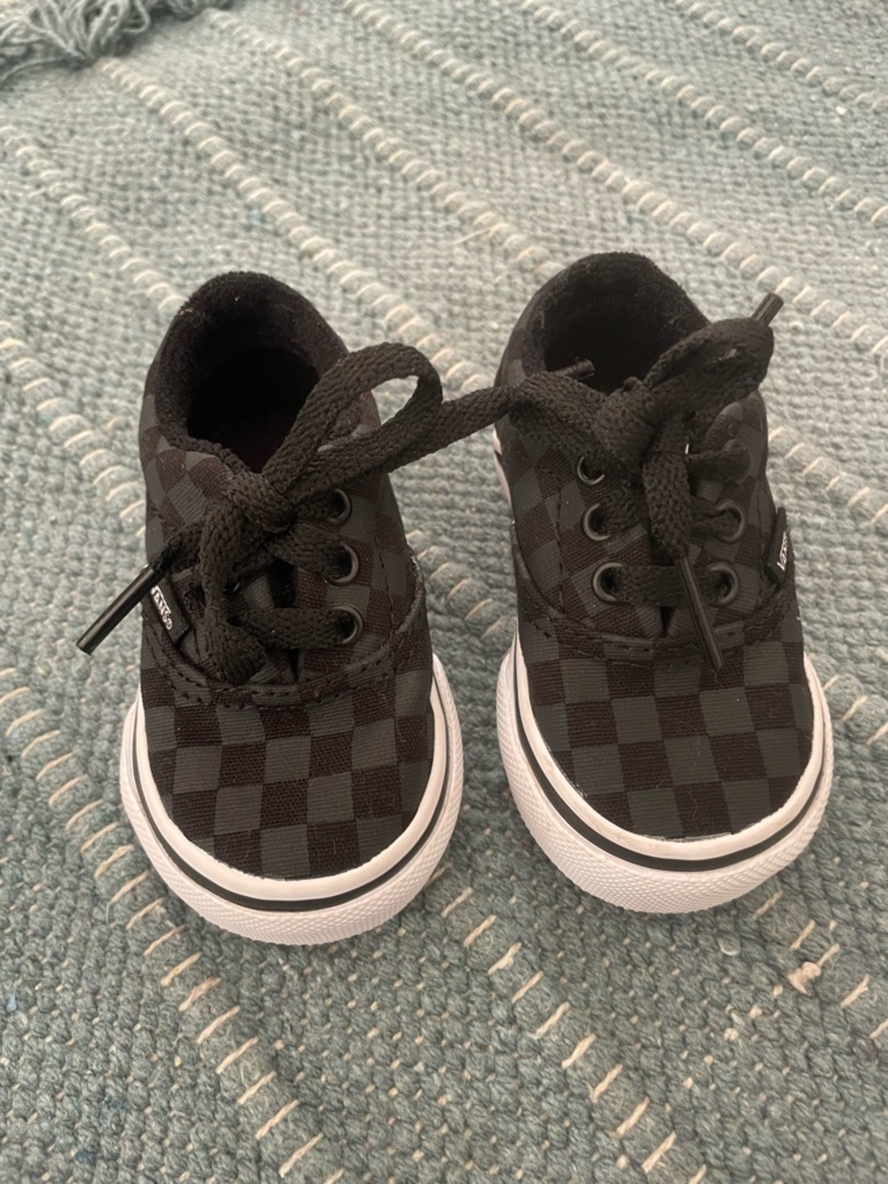 Vans Kids Black Checkerboard Low-Top Sneakers